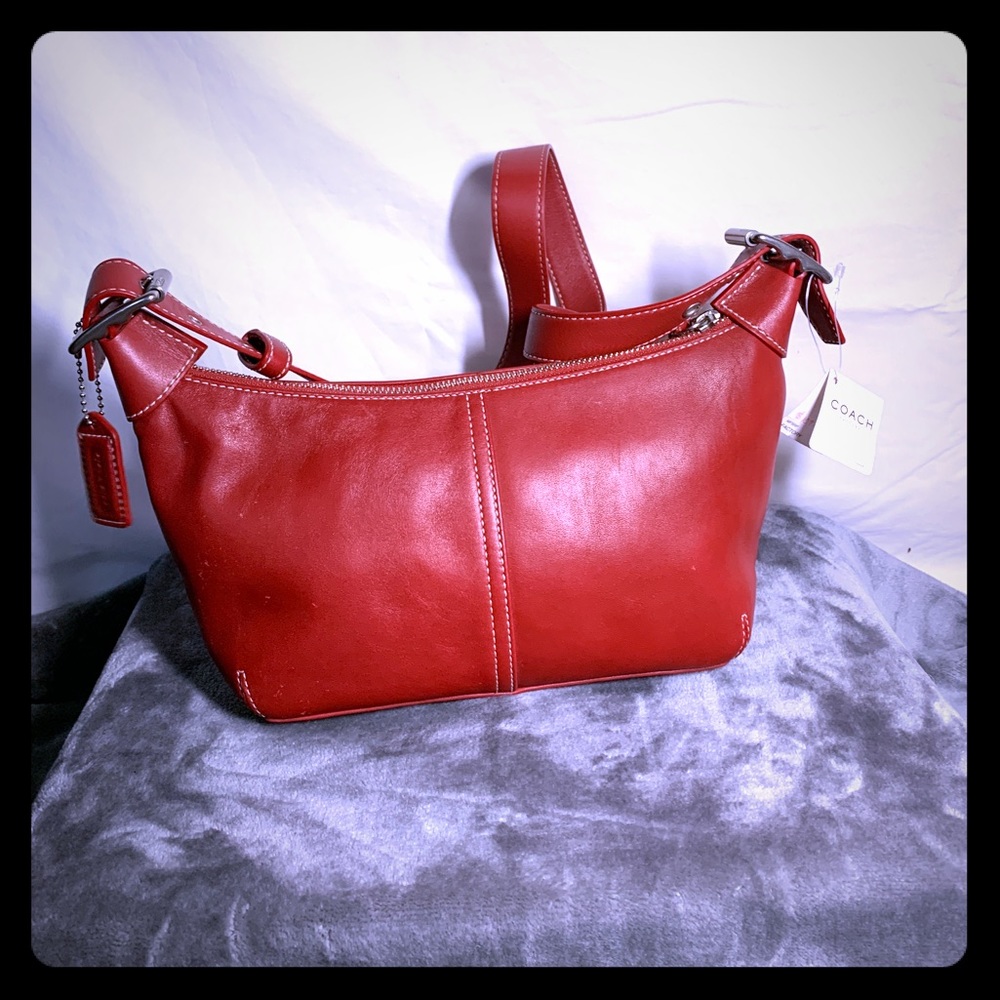 Coach red hobo bag
